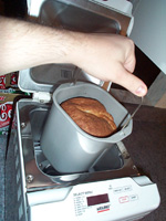 Pull the containter from the bread machine